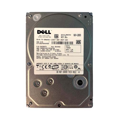 0NW342 Dell 750GB 7200RPM SATA 3Gb/s Hot-Swappable 32MB Cache 3.5-Inch Hard Drive