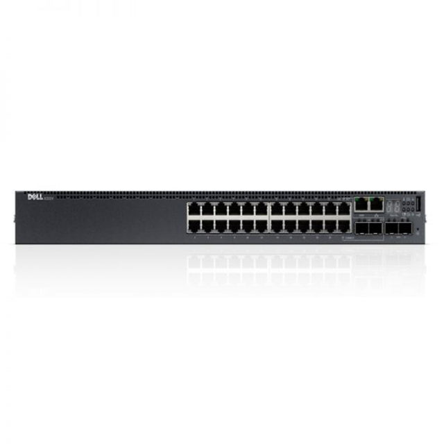 0PDJ93 - Dell Networking N3000 Series N3024 24 x Ports 10/100/1000Base-T + 2 x SFP+ Combo Ports Layer3 Managed 1U Rack-mountable Gigabit Ethernet Network Switch