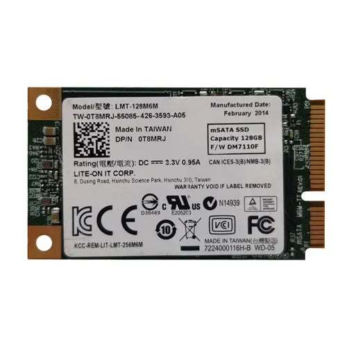 0T8MRJ Dell 128GB Multi-Level Cell SATA 6Gb/s mSATA 1.8-Inch Solid State Drive
