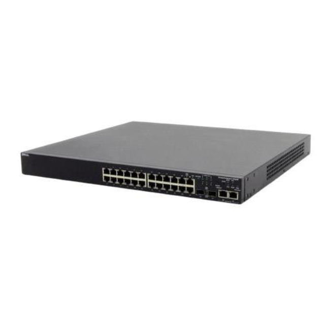0TJ899 - Dell PowerConnect 2300 Series 2324 24 x Ports 10/100Base-T + 2 x Ports 10/100/1000Base-T 1U Rack-mountable Fast Ethernet Network Switch