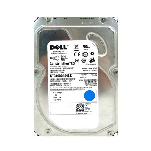 0U738K Dell 1TB 7200RPM Nearline SAS 6Gb/s 3.5-Inch Hard Drive with for PowerEdge Server & PowerVault Storage Array