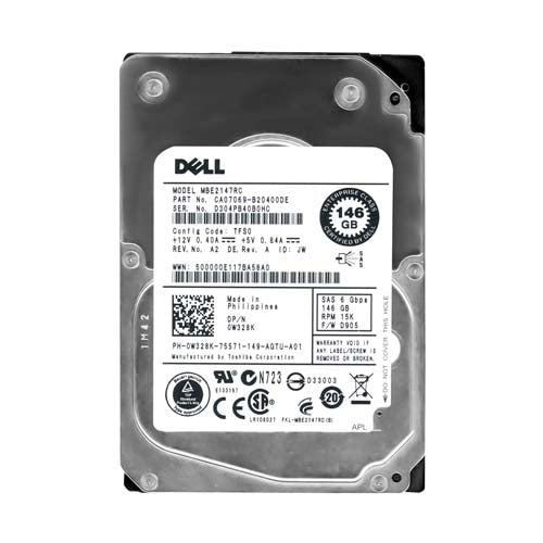 0W328K Dell 146GB 15000RPM SAS 6Gb/s Hot-Pluggable 16MB Cache 2.5-Inch Hard Drive for PowerEdge Servers