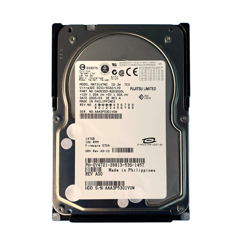0Y4721 Dell 146GB 10000RPM Ultra320 SCSI Hot-Pluggable 80-Pin 3.5-Inch Hard Drive with Tray