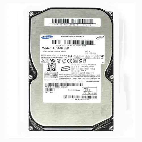 0YD586 Dell 160GB 7200RPM SATA 3Gb/s 8MB Cache 3.5-Inch Hard Drive