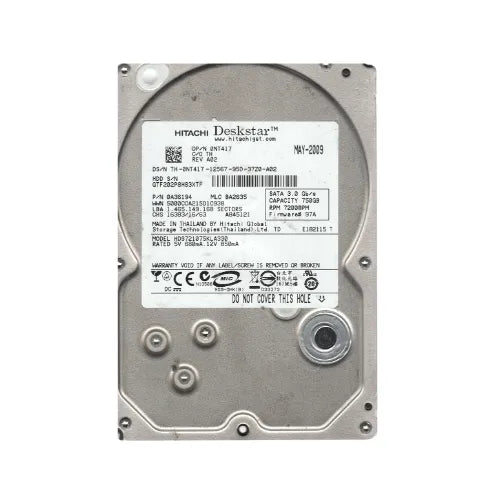 Deskstar 7K1000 Series 750GB 7200RPM SATA 3Gb/s 32MB Cache 512 7-Pin 3.5-inch Hard Drive