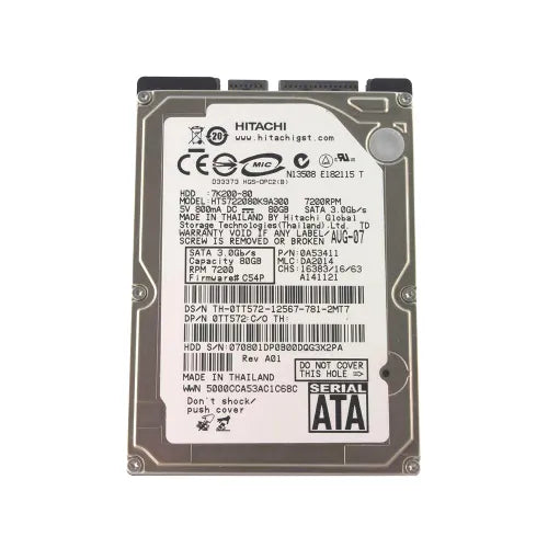 Travelstar 7K200 Series 80GB 7200RPM SATA 3Gb/s 16MB Cache 2.5-Inch Hard Drive