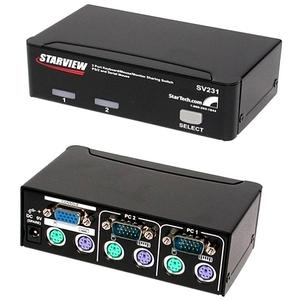 SV231 StarTech 2-Port PS/2 1U KVM Switch (Refurbished)