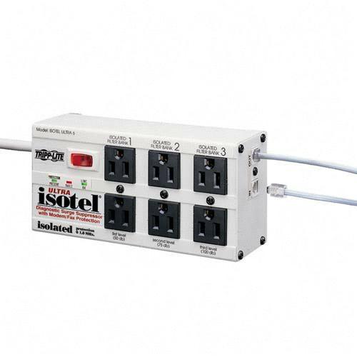 ISOTEL6ULTRA Tripp Lite Isobar 6 Outlets 120V Surge Suppressor Receptacles: 6 x NEMA 5-15R 3330J