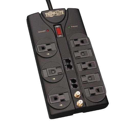 TLP810NET Tripp Lite Protect It 8-Outlets Surge Suppressor Receptacles: 8 x NEMA 5-15R 3240J