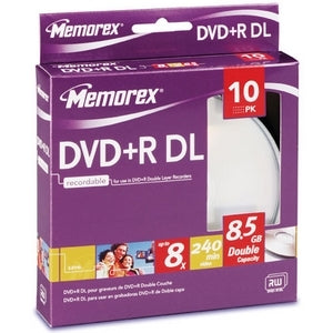 32025844 Imation Memorex 8.5GB 8x DVD+R Optical Media (10-Pack)