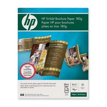 HP - C7020AC - Tri-Fold Brochure Paper 8.5-inch x 11-inch 48lb Glossy 100 Sheet