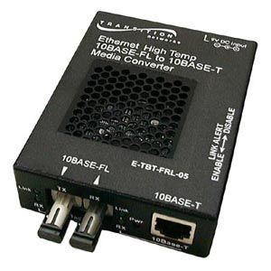 E-TBT-FRL-05SCHT Transition 10Base-T (RJ-45) to 10Base-FL 850 NM Multi-Mode (SC) 2 Kilometers/1.2 Miles for Ethernet Copper to Fiber Media Converter