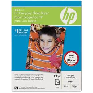 Q8723A HP Everyday Semi-gloss Photo PaperEveryday Photo Paper 8.5x11 Semi Gloss 50c (Refurbished)