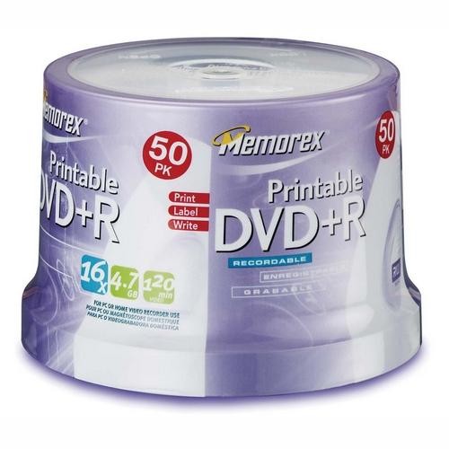 32024753T6 Imation Memorex 4.7GB 16x DVD+R Optical Media (50-Pack)