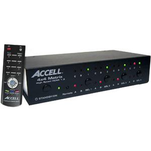 K072C-008B ACCELL UltraAV 4x4 HDMI Matrix Switch 4 x HDMI Audio/Video In 4 x HDMI Audio/Video Out 1 x DB-9 Control 1 x USB