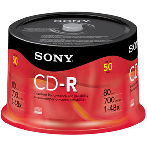 Sony 80 Min Audio Only CDR 24X Branded 50pc Cake-Box - Thumbnail 3