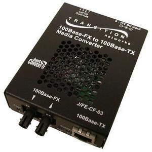 J/FE-CF-03 Transition Networks Just Convert-IT 100Base-TX to 100Base-FX Media Converter 1 x RJ-45 1 x ST 100Base-TX 100Base-FX