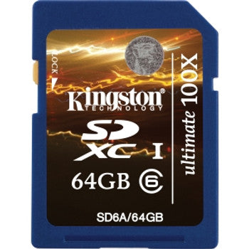 Kingston - SD6A/64GB - 64GB Class 6 SDXC Flash Memory Card