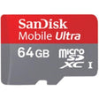 SanDisk - SDSDQY-064G-U46A - 64GB Mobile Ultra MicroSDXC Class 10 Flash Memory Card with SD Adapter