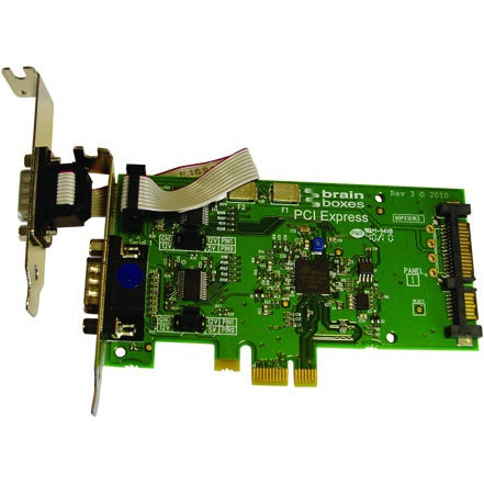 PX-809 Brainboxes LP PCIe 1+1xRS232 POS 1A IDE 2 x 9-pin DB-9 Male RS-232 Serial PCI Express x1 (Refurbished)