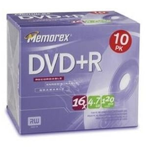32025616 Imation Memorex 4.7GB DVD+R Optical Media (10Pack)