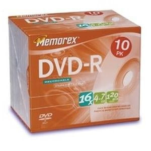 32025669 Imation Memorex 4.7GB DVD-R Optical Media (10-Pack)