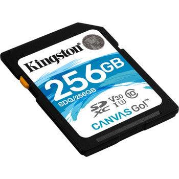Kingston - SDG/256GB - Canvas Go! 256GB SDXC Class 10/UHS-I (U3) 90 MB/s Read 45 MB/s Write