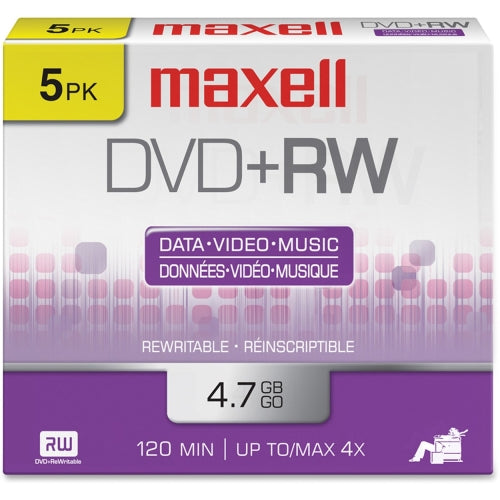 634045 Maxell Dvd+rw 4.7GB 4x Jewel Case Storage Media