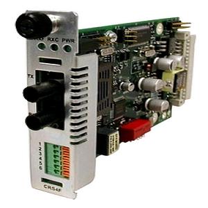 CRS4F3211-100 Transition Terminal Block 1.2 Kilometers/0.7 Miles to 1300 NM Multi-Mode (ST) 2 Kilometers/1.2 Miles for RS422/485 Point System Slide-In-Module Media Converter