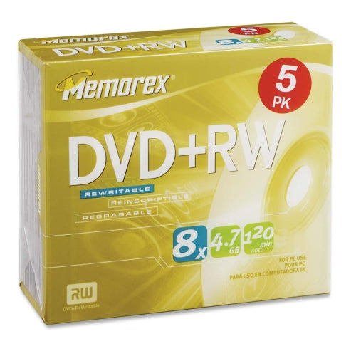 32025517 Imation Memorex 4.7GB 8x DVD+RW Optical Media (5-Pack)
