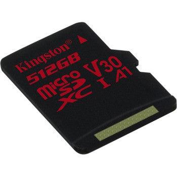 Kingston - SDCR/512GBSP - Canvas React 512GB microSDXC Class 10/UHS-I (U3) 100 MB/s Read 80 MB/s Write1 Pack