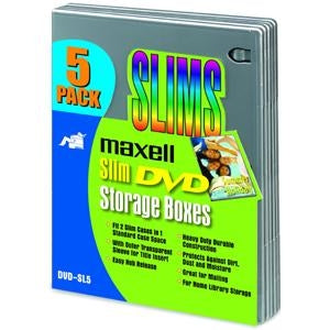 190094 Maxell DVD-SL5 DVD Slim Storage Boxes Book Fold Silver