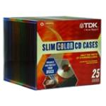 MCJB-MC25 TDK Media TDKSlim CD Jewel Case Red Orange Green Blue Purple