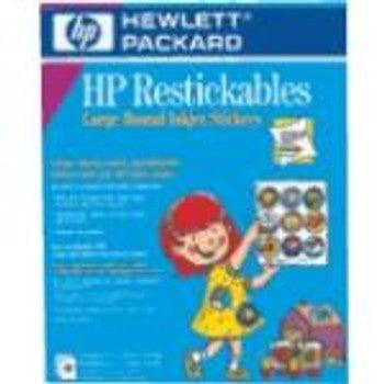 HP - C6822A - Round Restickable Inkjet StickersBright White 2.5in Round Stickers With 3m 'post-it' Adhesive