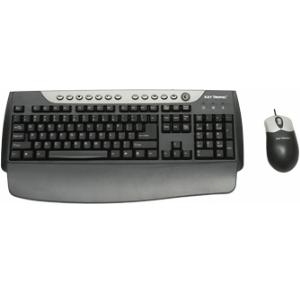 E05380U5 KeyTronic NAV 5 Optical Duo Multimedia and internet Hot Keys USB Keyboard and Matching 2-Button Scroll Wheel Mouse RoHS compliant (Black/Silver)