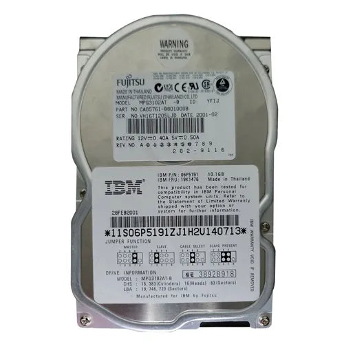 19K1476 IBM 10GB 5400RPM IDE Ultra ATA/100 (ATA-6) 3.5-Inch Hard Drive