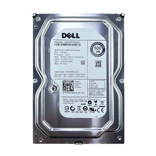 1KWKJ Dell 500GB 7200RPM SATA 3Gb/s Hot-Pluggable 64MB Cache 3.5-Inch Hard Drive with Tray for PowerEdge Server & PowerVault Storage Array