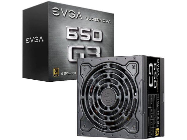 220-G3-0650-Y1 EVGA SuperNOVA 650-Watts 100-240V 50-60Hz 80-Plus Gold 24-Pin ATX Fully Modular Power Supply