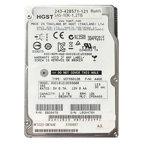 243-428571-121 NEC 1.2TB 10000RPM SAS 6Gb/s 64MB Cache SFF 2.5-inch Enterprise Hard Drive