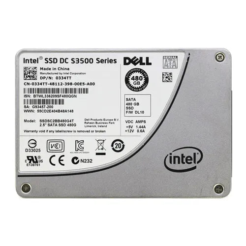 334TT Dell 480GB Multi-Level Cell SATA 6Gb/s Hot-Pluggable 2.5-Inch Solid State Drive for PowerEdge Servers