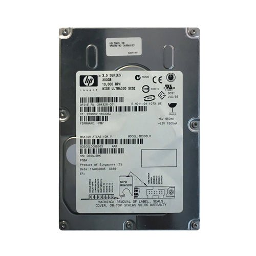 364326-001 HP 300GB 10000RPM Ultra320 SCSI LVD 68-Pin 3.5-inch Hard Drive