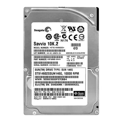 390-0324-03 Sun 146GB 10000RPM SAS SFF 2.5-Inch Hard Drive for M4000 Series