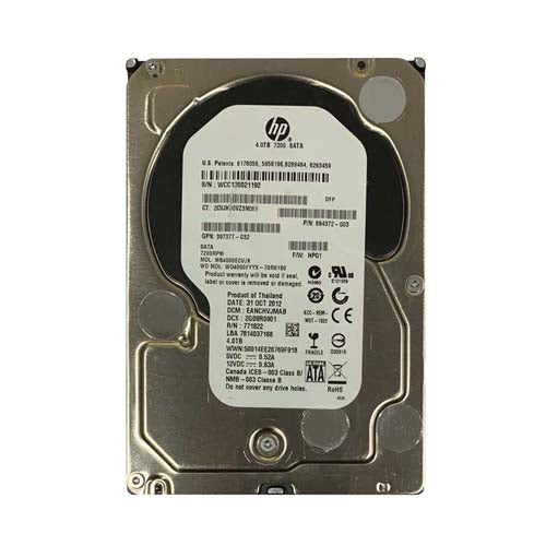 397377-032 HP 4TB 7200RPM SATA 6Gb/s 64MB Cache 3.5-inch Midline Hard Drive