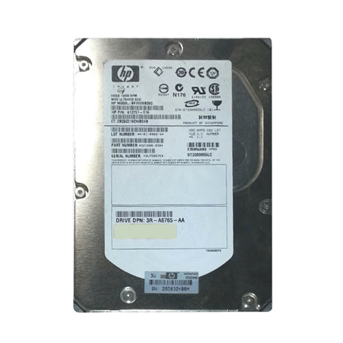 3R-A6765-AA HP 300GB 15000RPM Ultra320 SCSI Hot-Pluggable LVD 80-Pin 3.5-inch Hard Drive