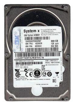 IBM - 42D0637-D4 - 300GB 10000RPM SAS 6.0 Gbps 2.5 16MB Cache Hot Swap Hard Drive"