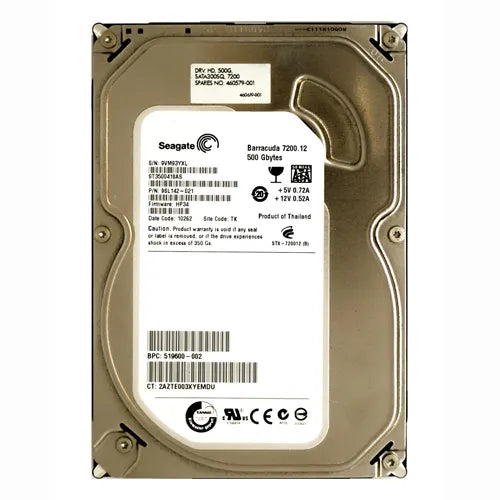 460579-001 HP 500GB 7200RPM SATA 3Gb/s NHP 16MB Cache LFF Hot-Pluggable 3.5-inch Midline Hard Drive with Tray for Workstations