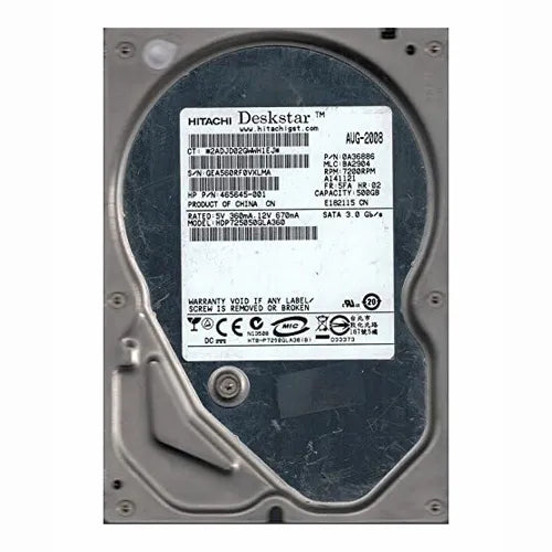 465645-001 HP 500GB 7200RPM SATA 3Gb/s NCQ 16MB Cache Hot-Pluggable 3.5-inch Hard Drive