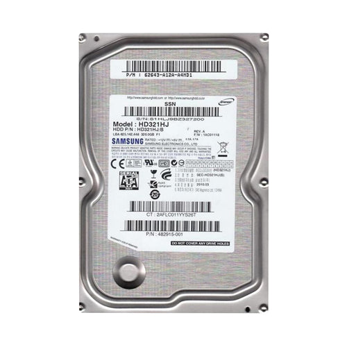 482915-001 HP 320GB 7200RPM SATA 3Gb/s NCQ 16MB Cache 3.5-inch Hard Drive