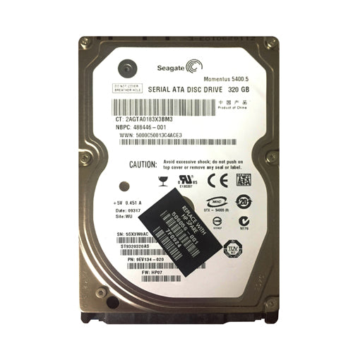 488446-001 HP 320GB 5400RPM SATA 3Gb/s 8MB Cache 2.5-inch Hard Drive