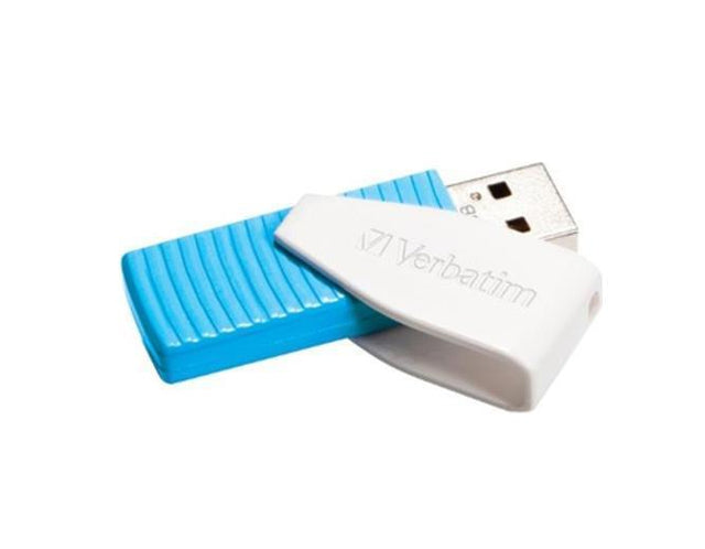 49812-B2 Verbatim Store n Go Swivel 8GB USB 2.0 Flash Drive (Caribbean Blue)